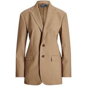 Polo Ralph Lauren Single-Breasted Stretch Wool Blazer Size 0 Camel Tan NWT